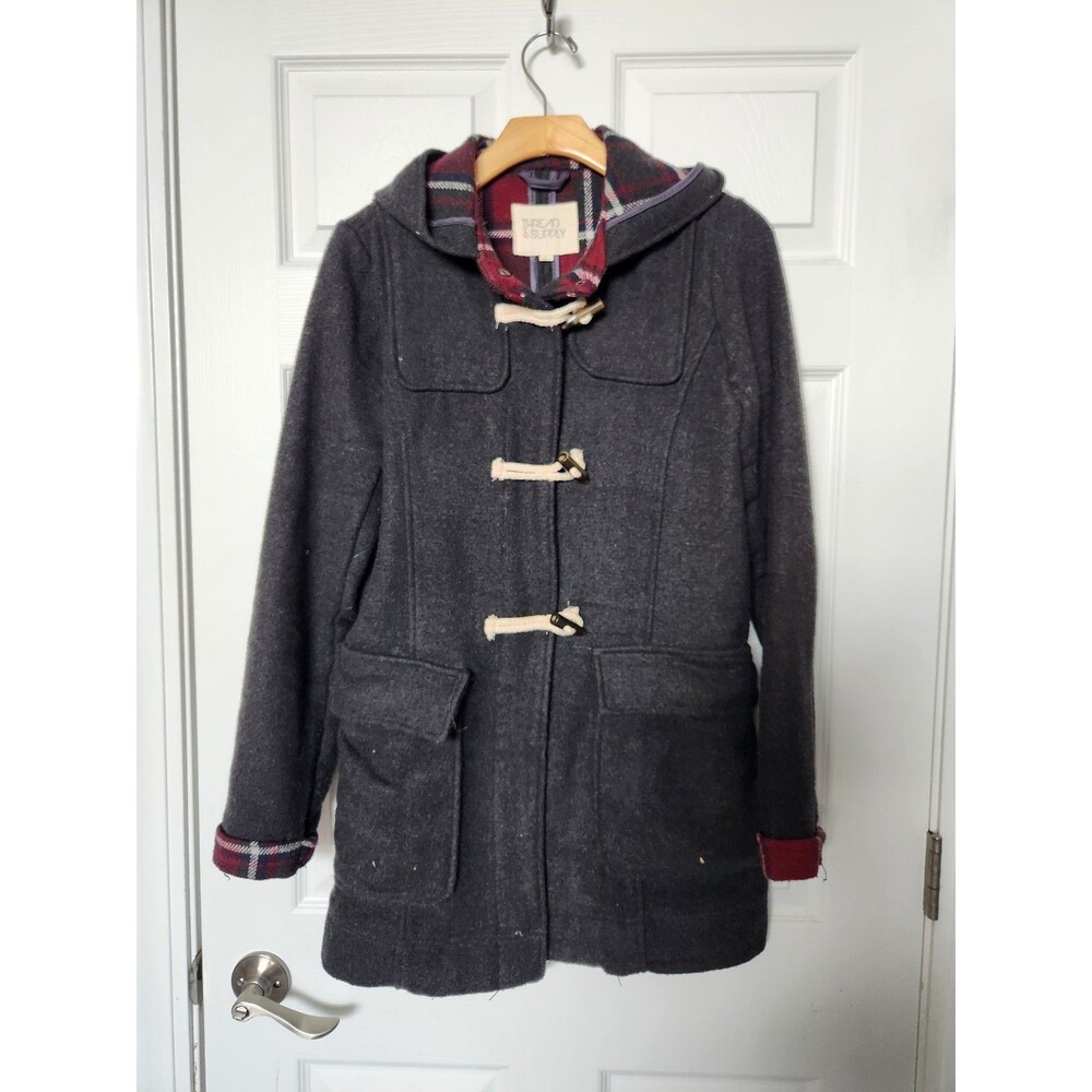 Thread & Supply Women's Gray Hooded Duffle Coat
